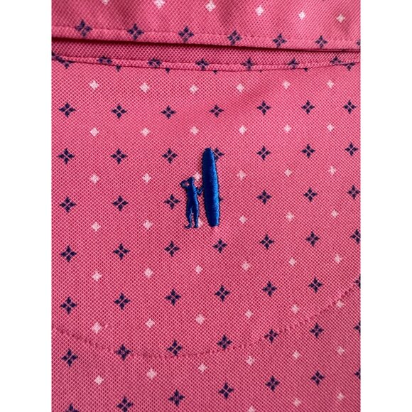Johnnie-O Short Sleeve Mens XL Polyester/Spandex Pink Patterned Polo Shirt - Picture 5 of 5